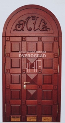 Входная дверь: модель Двухстворчатая входная дверь с верхней арочной вставкой