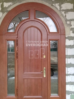 Входная дверь: модель Стальная дверь с арочным дверным блоком и остеклением